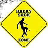 JINKAIRUI Metall-Blechschild Hacky Sack Zone Schild für Zuhause, Büro, Bar, Innen- und Außenbereich, Wanddekoration, Hofschild, quadratisch, 20,3 x 20,3 cm