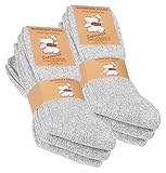 VCA 6 Paar Norweger Socken mit Wolle weich gepolsterter Plüschsohle Wintersocken Herrensocken mit Polstersohle