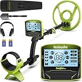 Hazlewolke Metalldetektor Profi für Erwachsene (Anfänger) mit Pinpoint Modus, 5 Modi, 10'' wasserdichte Spule, LCD-Anzeige