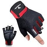 ATERCEL Fitness Handschuhe, Trainingshandschuhe für Crossfit, Bodybuilding, Radsport, Gym, Krafttraining, Sporthandschuhe für Damen und Herren(Rot, L)