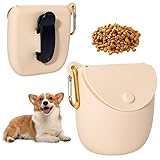 Zssxysm Silikonhülle für Hunde mit Clicker, Futterbeutel für kleine Hunde mit Clip an der Taille, Gürteltasche Trainer für Hunde, kleine Größe, Kekshalter für Hunde, Zubehör für Hunde, Behälter für