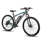 Hiland 29 Zoll Fat Tire Mountainbike, Shimano 21 Gänge Mountainbike, Gabelfederung Fatbike für Männer Frauen, Schwarz