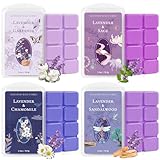 SCENTORINI Duftwachs für Duftlampe, Lavendel Duftwachswürfel, Sojawachs Wax Melts für Kerzen Wärmer, 4 x 70.9g, Sandelholz, Salbei, Kamille, Jasmin Düfte