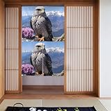 YYHHAOFA Mountain Top Falken-Muster, Türvorhang, Badezimmer, halbbedeckt, zwei Trennwände, 86,4 x 142,2 cm