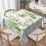 PartyUnix Springtime Kräuter-Gartentischdecke, 137 x 137 cm, runde Tischdecke, perfekt für Buffet-Tische, Partys