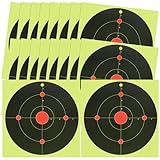 Veemoon 25 Selbstklebende Spritz Zielscheiben Aufkleber 8 Zoll Leuchtpapier Runde Schießübungs Papiere für Bogenschießen und Darts