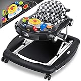 KIDIZ® 4in1 Lauflernhilfe Babywalker Spiel- und Lauflernwagen Gehfrei - Schaukelfunktion Babywippe mit Rollen, Licht, Musik,Spielecenter Esstisch Laufstuhl Laufhilfe babys ab 6 Monaten Klappbar