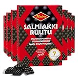Halva Salty Diamond Jellies Salmiaklakritz Geschenkset 7 x 240 g - Finnische Salmiak Lakritz Salzig Salmiakstücke zum Teilen, für Partys und als Snack - Reichhaltiger Geschmack, nordische Süßigkeit