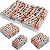 Kabelverbinder, CESFONJER SPL-1M Anschlussblöcke, Mini Schnellanschlussklemmen, Kompakt Steckklemmen, Können frei kombiniert Werden SPL-2M,3M,4M,5M (25 Stück)