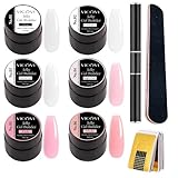 GZSYY Aufbaugel für Gelnägel Builder Gel Acryl Nägel Starterset Nagelverlängerung Mit Nagelschablonen