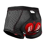 X-TIGER Herren Radunterhose Fahrradhosen mit 5D Sitzpolster Fahrrad MTB Unterwäsche Pro Bike Boxer Größe Kurze Hosen