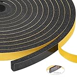 Yotache Moosgummi Dichtungsstreifen Kompriband 12mm(B) x 10mm(D) Isolierband Fenster-Türdichtung Gummidichtung Schallschutz Foam Tape (2 Rollen je 2m lang)