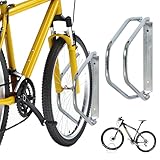 DRULINE Fahrrad Wandhalterung - Schwenkbarer Fahrradständer zur Wandmontage - Wandhalter Bike - Fahrradhalter - Metall verchromt - B/H/T ca. 9 x 32 x 29 cm –-180° Grad verstellbar - für ein Fahrrad