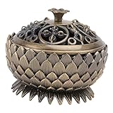Mobestech 1Stück Lotus Räucherbrenner Aus Kupferlegierung Retro Duftspender Für Zen Als Für Buddhisten Und Aromatherapie Fans Hellbraun