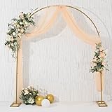 2.4 x 2m Goldener Hochzeitsbogen Hintergrundständer Stand für Geburtstagsparty Braut Babyparty Zeremonie Dekoration ，Ballon Bogen Rahmen Hintergrund Stand für Hochzeit (6.6FTx7.8FT)