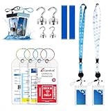 HONIZER Kofferanhänger für Kreuzfahrten 2025, 2 kreuzfahrt lanyards, 4 WDichte Gepäckanhänger für Kreuzfahrten, 2 IPX8 Handy-Pouches, 4 Starke Magnet-Haken & 2 Windfeste Handtuchbänder