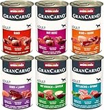 animonda GranCarno Adult Herzhafte Variation (6 x 400 g), Hunde Nassfutter für ausgewachsende Tiere, Nassfutter für Hunde mit 100% frischen, fleischlichen Zutaten, Hundefutter ohne Getreide