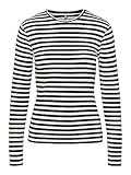 PIECES Damen T-Shirt,Cloud Dancer/Stripes:black,M