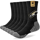 Niorasen Socken Herren Damen, 6 Paar Atmungsaktive Wandersocken Tennissocken Sportsocken, Baumwolle Gepolsterte Hochleistung Laufsocken Arbeitssocken, 43-46 39-42 35-38 47-50