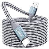 USB C Kabel 2M, C-Typ Nylon geflochtenes Schnellladekabel ist geeignet für Samsung Galaxy S20 S10 S9 Plus, Note 10 9 8, Huawei P30 P20 Mate 20 P10 P9, Google Pixel, Sony Xperia XZ, LG G6 (grau)