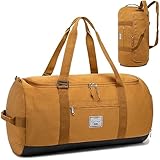 Sporttasche Herren Groß 60L Reisetasche Sport Tasche Rucksack mit Schuhfach Wasserdicht Trainingstasche Damen Fitness Gymtasche Leichte für Weekender Gym, Reise, Braun