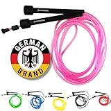 SPORTIVONETIC® Premium Springseil für Erwachsene & Kinder, Damen & Herren-für Fitness, Crossfit, Sport, Boxen und Freizeit - Verstellbare Größe - mit Einstellklammer - Speed Rope, Jump Rope (Rosa)