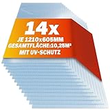 GARDEBRUK® 14x Doppelstegplatten 4mm Zuschneidbar 121x60,5cm Polycarbonat 10,3m² UV-beständig Klar Hohlkammerplatten Gewächshaus Platten Stegplatten