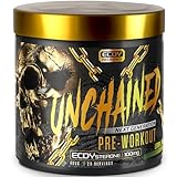 UNCHAINED Pre Workout Booster mit Koffein | 400 g | Fitness Booster mit L-Arginin, L-Citrulin-Malat & Beta-Alanin | Preworkout booster für 100% Fokus, Pump & Energy | Lemon Lime