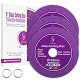 3 Stück Glasschneider, Dünn Diamantscheibe 125mm x 22,23 mm Sägeblatt-Rad Trennscheibe für Winkelschleifer, Flexscheiben für dickes Glas Keramik Marmor Schneiden Schleifen