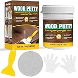 Holzspachtelmasse Weiß, Allzweck Holzkitt Für Möbel & Bodenreparatur, 250g Holz Spachtelmasse – Streichbar, Schleifbar & Schnell Trocknend Für Risse, Löcher Und Oberflächenfehler Auf Holz