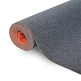 ybaymy Lang Teppich Läufer Flur, 120x500cm Schmutzfangmatte Meterware, Rutschfest Teppichläufer mit feinen Streifen, Waschbar Schmutzfangläufer Fußmatte für Eingänge, Korridor, Küche, Büro (Rauchgrau)