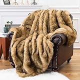 Kunstfell-Überwurf, weiche, flauschige Decken für Couch und Bett, super weich, zottelig, gemütlich, luxuriös, Felldecke, Bettdecke, Couch-Überwurf, Dekoration