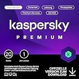 Kaspersky Premium Total Security 2024 | 20 Geräte | 1 Jahr | Anti-Phishing und Firewall | Unbegrenzter VPN | Passwort-Manager | Kindersicherung | 24/7 Unterstützung | PC/Mac/Mobile | Code per Email