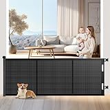 Treppenschutzgitter Ausziehbares Extrabreit Türschutzgitter für Babys, Babygitter & Hundegitter,300 cm Breite, 86 cm Höhe, Türschutzgitter für Treppe/Türen/Korridore/im Freien.Schwarz