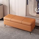 Ottomane aus Leder für Eingangsbereich und Schlafzimmer, gepolsterte Schuhbank mit Beinen, stilvolles Ende des Bettkastens für Lounge und Nization