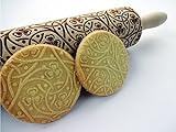 IRISH KNOTEN Teigroller für DIY Küche, Teig & Plätzchen. Präge Teigroller mit Klee Herzen. Gravierte Nudelholz mit Muster von Algis Crafts