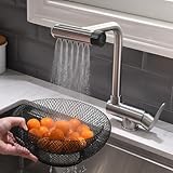 Vorfenster Küchenarmatur Klappbar,4 Wassersprühmodi, Hochdruck Wasserhahn Küche Vorfenster, Vorfenster Armatur Flexible Mischbatterie Küche Hochdruck Armatur Küche Aus 304Edelstahl