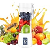 Tragbarer Mixer für Smoothies und Shakes, 380ml Mini-mixer mit 6 Klingen aus Edelstahl, Wiederaufladbarem Typ-C, Mini-Standmixer für Reisen, Küche