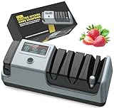 YOORLEAY 5 in 1 Elektrischer Messerschärfer-3 Rotationsgeschwindigkeiten einstellbare elektrische Messerschärfer, geeignet für Messer mit gerader Klinge, gezackte Messer & Scheren,Grau