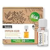 basics IMMUN KUR Monatskur, 30 x 10ml Fläschchen - Immunsystem stärken 15x Vitamin Komplex hochdosiert, Vegan mit Mineralstoffen - unterstützt Immunsystem und Energiestoffwechsel