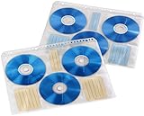 Hama CD-/DVD-/Blu-ray Hüllen mit 60 Indexkarten zum Beschriften (Archivierung, 10 Hüllen für je 6 CDs/DVDs/Blu-rays, geeignet für DIN A4 Ordner) transparent