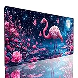 Gaming Mauspad Vogel Mauspad XXL 80 x 30 cm, Vernähten Kanten Schreibtischunterlage Rosa Mousepad rutschfeste Gummiunterseite Wasserdicht Mauspad Gaming PC Zubehör Mouse Pad für PC, Laptop Büro 60-3