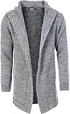 CARISMA Herren Strickjacke Herren Jacke mit Kapuze 7601, Grey, L