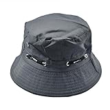 generisch Herren Boonie Visor Bucket Cap Double Unisex Seitenhut Baumwolle Angeln Sun Damen Bush Baseball Caps Sonnenhut Jungs (Grey, One Size)