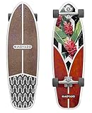 STAR SCOOTER Surf Skateboard Longboard Vintage Retro Cruiser High Speed Kugellager ABEC-11 Komplett Unisex | Tropical