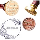 Moderner Wachsstempel-Set mit Blumenrahmen, Familiennamen, Wachsstempel, Siegel-Set, Geschenkkarte, Baum, Schreibwaren-Set