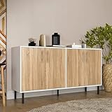 EconoHome Buffetschrank aus Holz mit Stauraum, Sideboardschrank mit 4 Türen, Credenza für Wohnzimmer, kann im Büro, Küche, Esszimmer, Schlafzimmer, als TV-Ständer oder Schrank Konsolentisch verwendet