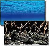 Amtra Deko Fotorückwand Mystic beidseitig bedruckt 100x60cm 2in1 Rückwandposter Rückwand Folie Aquarien Poster Foto Folien