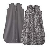Mosebears Schlafsack Baby Sommer Schlafsack 0.5 Tog Babyschlafsack 100% Baumwolle atmungsaktiv Babyschlafsack (2pack Dunkelgrau, S(0-6 Months))