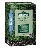 Dehner Saatgut Schattenrasen, hochwertige Rasensamen schnell keimend/selbstregenerierend, ideal für schattige/halbschattige Flächen, FSC-zertifizierte Verpackung, 1.25 kg für ca. 50 m²